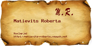 Matievits Roberta névjegykártya